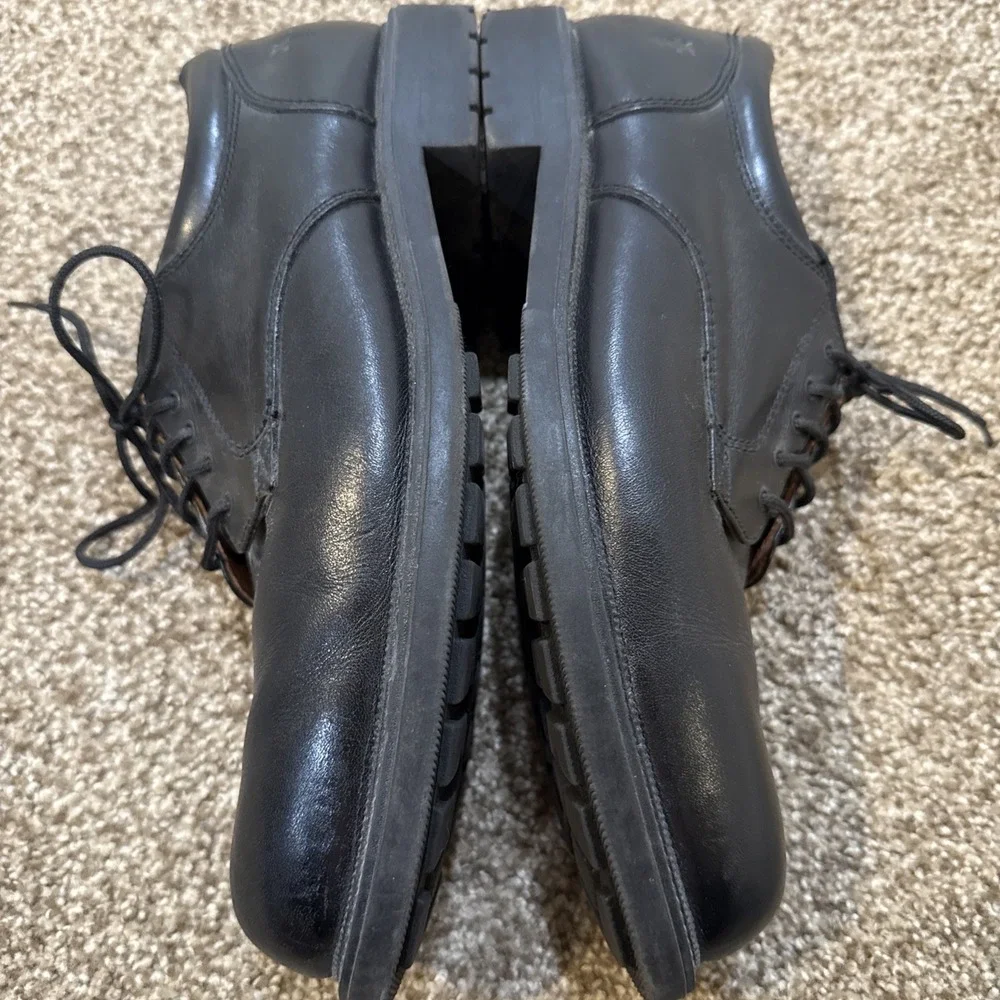 Frye Oxford Mens Black Leather Low Top Cap Toe Oxfords Shoes Lace up 8.5